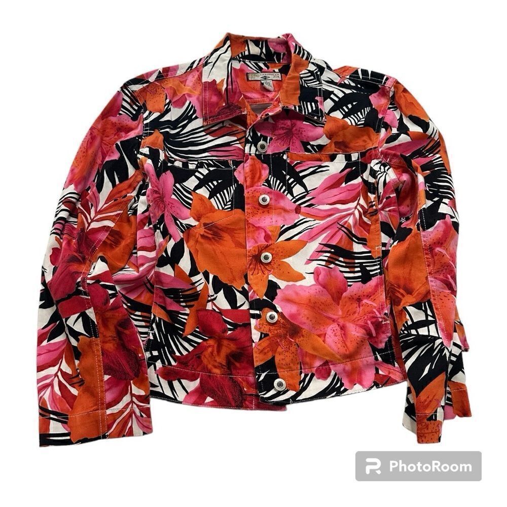 Caribbean woman’s floral jacket Preloved